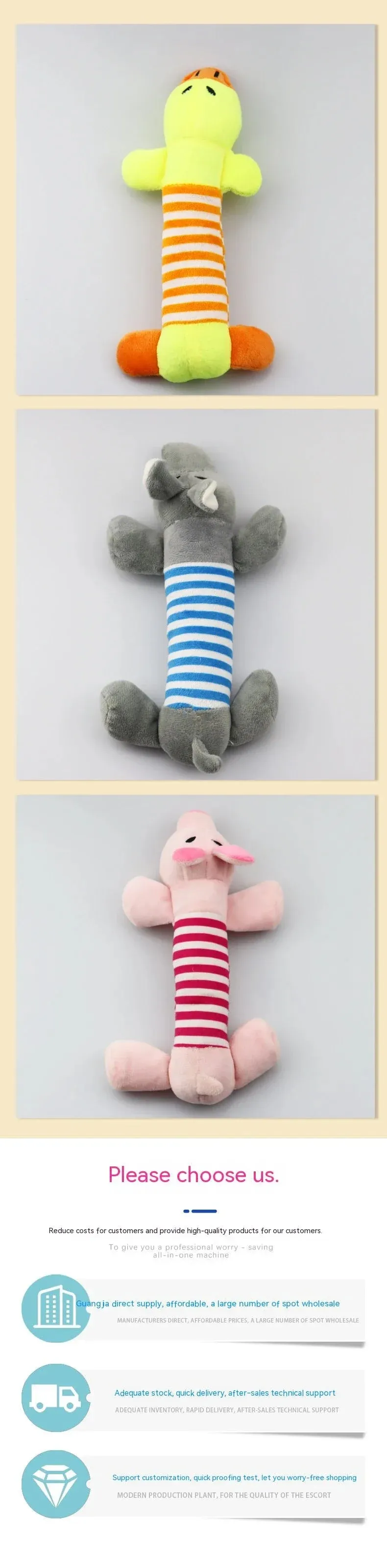 Best Pet Supplies Dog Toy Cute No Stuffing Duck with Soft Squeaker Fun for Indoor Puppies Senior Pups Plush No Mess Chew Play