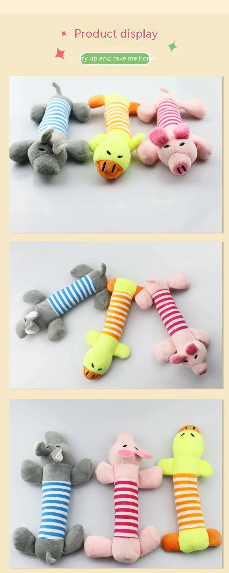 Best Pet Supplies Dog Toy Cute No Stuffing Duck with Soft Squeaker Fun for Indoor Puppies Senior Pups Plush No Mess Chew Play