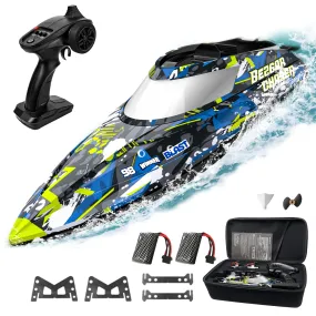 BEZGAR TX123 Remote Control Boats - Fast Speed RC Boat 32  KPH with A Portable Suitcase for Lakes & Pools & Salt Water, Summer Toys for Adults and Ideal Gifts for Kids Boys Age 6 7 8-12 Years Old