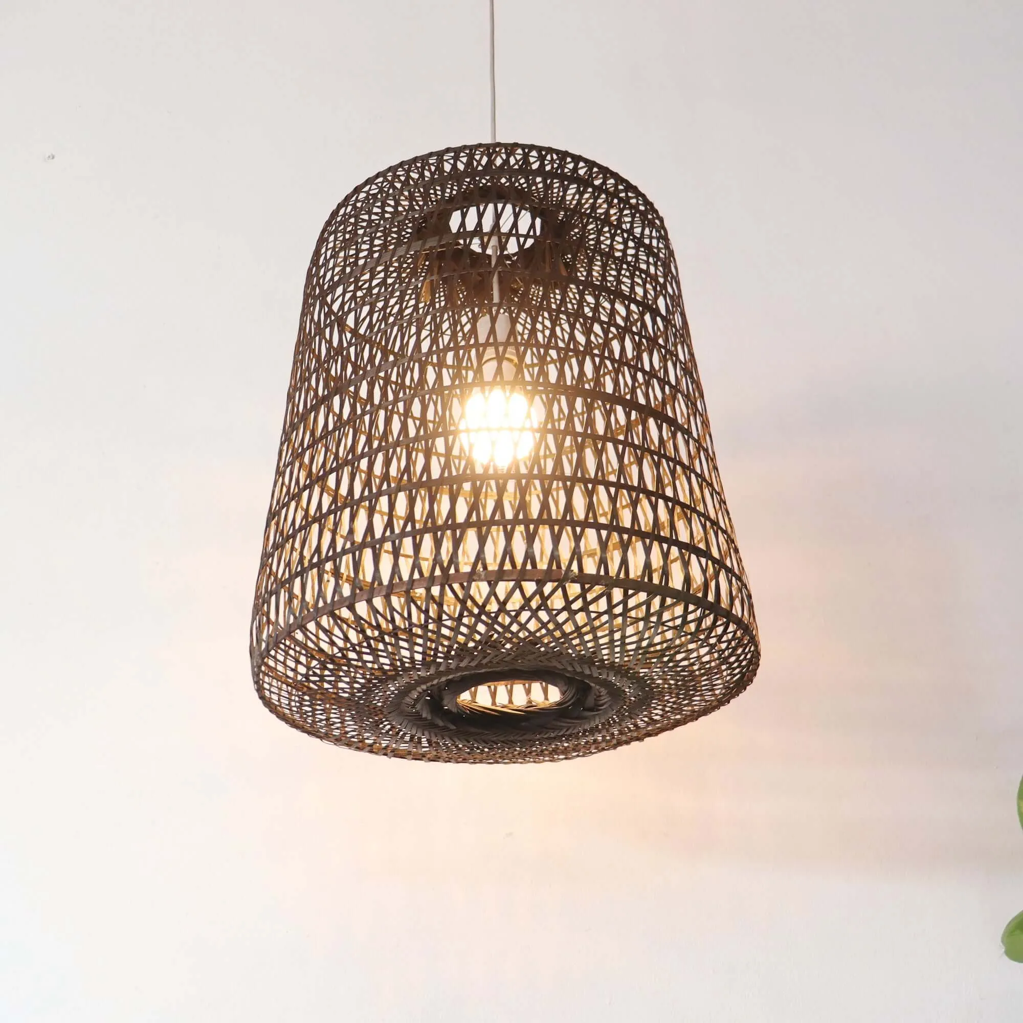 Black Varee - Black Small Bamboo Pendant Light By Thaihome