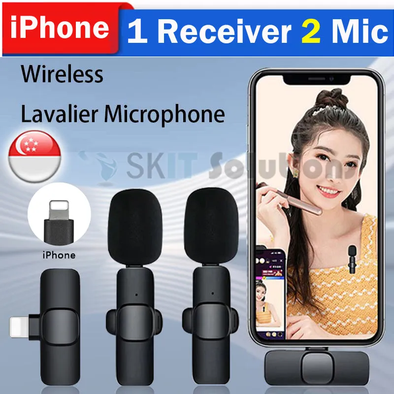 Bluetooth Wireless Lavalier Microphone Portable Audio Video Recording Lapel Mic fr i-Phone Android DSLR Camera Vlog Live