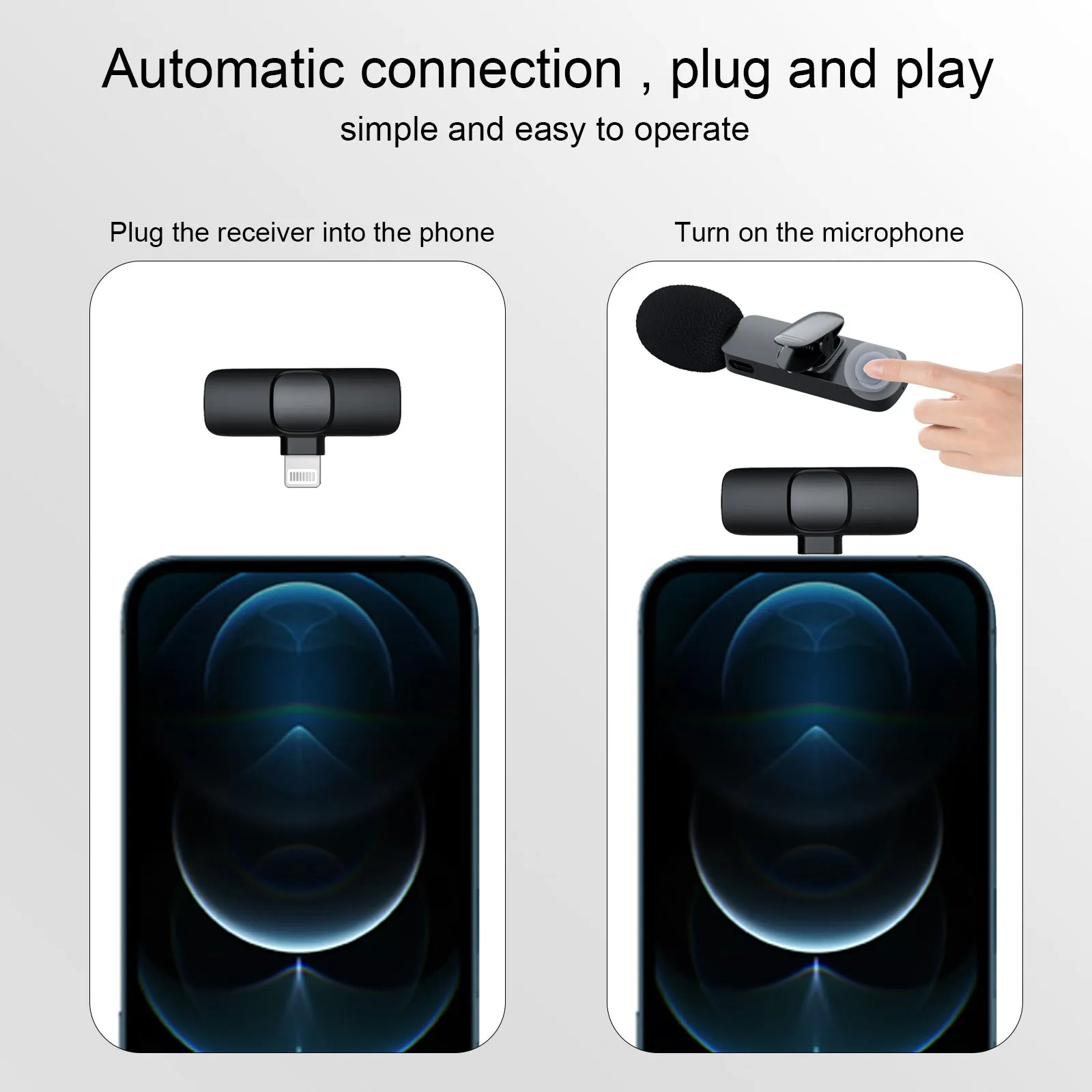 Bluetooth Wireless Lavalier Microphone Portable Audio Video Recording Lapel Mic fr i-Phone Android DSLR Camera Vlog Live