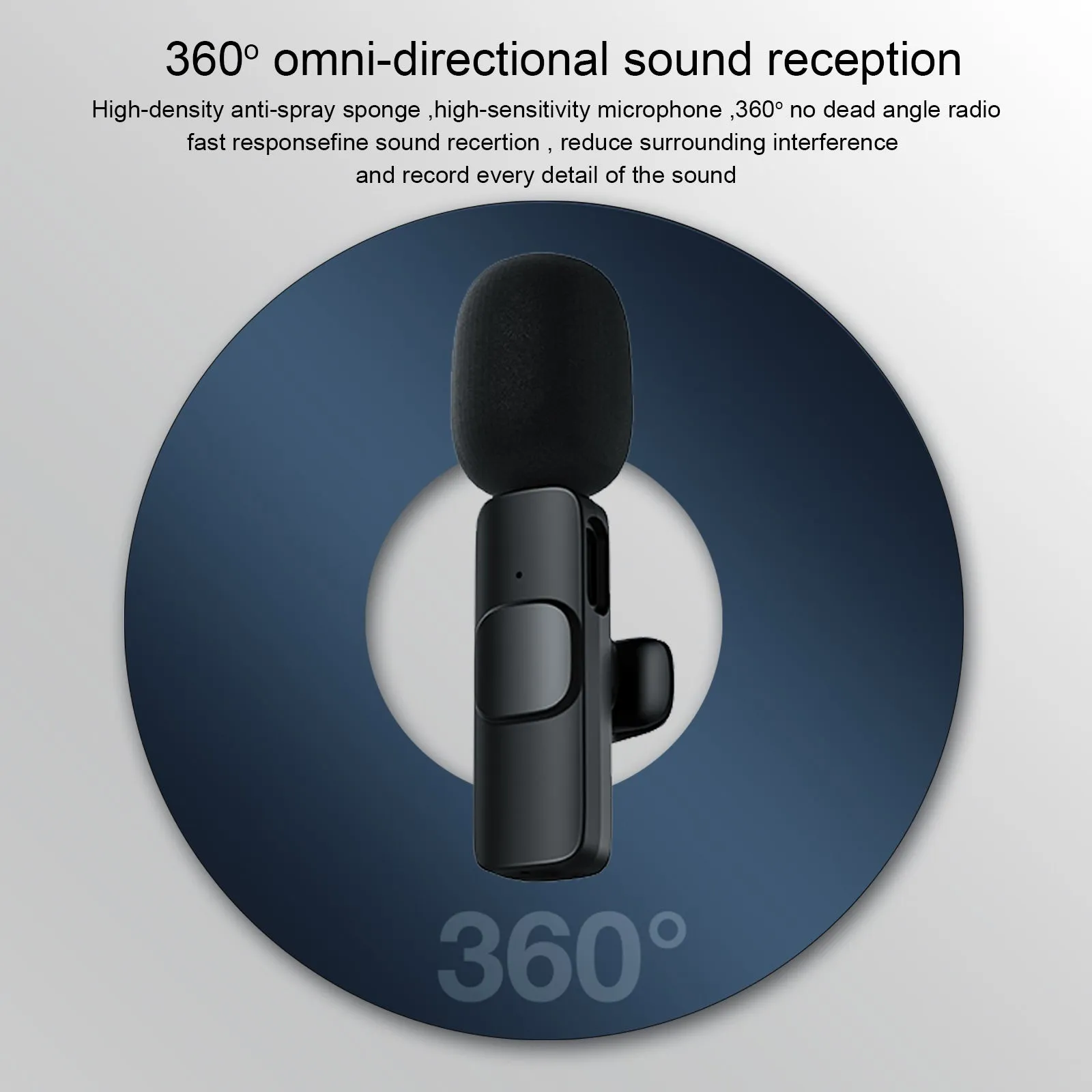 Bluetooth Wireless Lavalier Microphone Portable Audio Video Recording Lapel Mic fr i-Phone Android DSLR Camera Vlog Live
