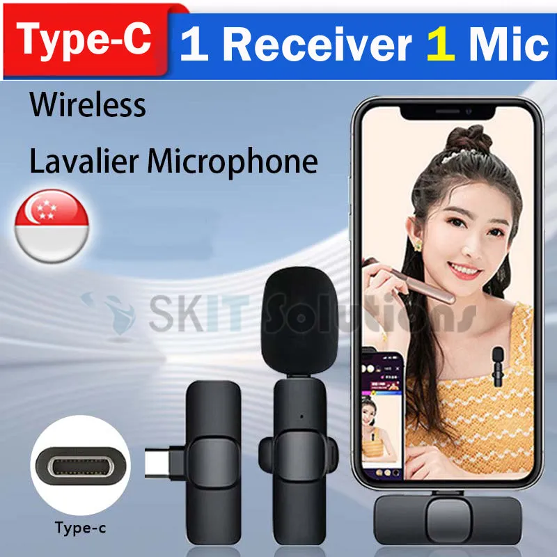 Bluetooth Wireless Lavalier Microphone Portable Audio Video Recording Lapel Mic fr i-Phone Android DSLR Camera Vlog Live