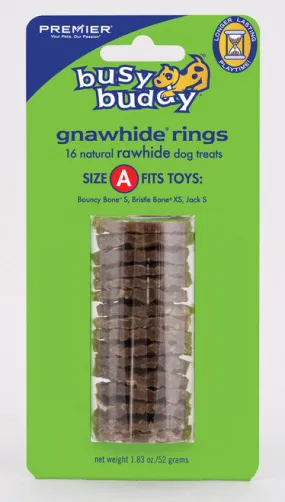 Busy Buddy Gnawhide Ring Refills Original Rawhide (16 Rings)