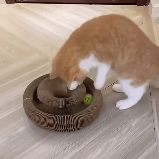 Cat Self-Play Foldable Mushroom Scratcher Tunnel Chaser Ball Toy