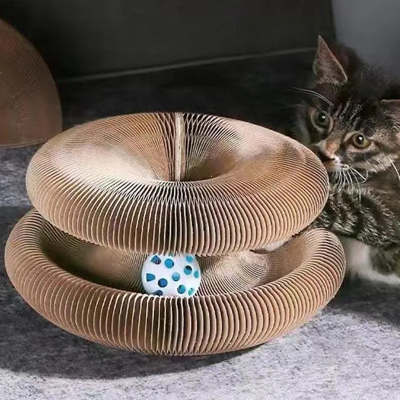 Cat Self-Play Foldable Mushroom Scratcher Tunnel Chaser Ball Toy