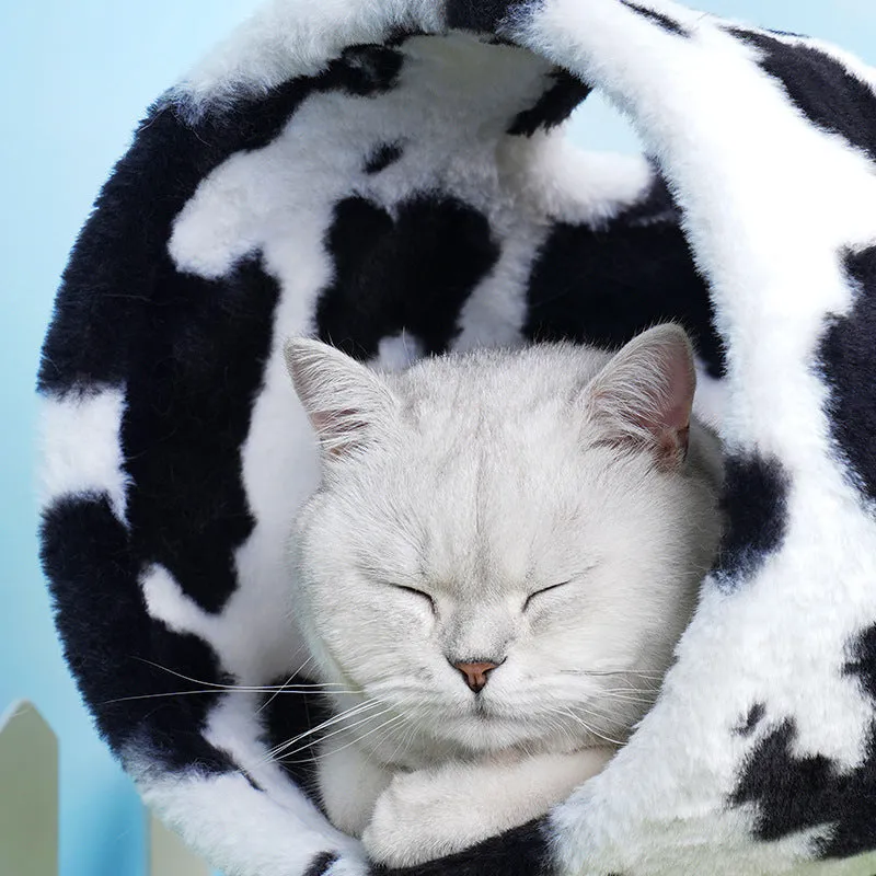 Cat Tree Tunnel Play Tree House-Cow
