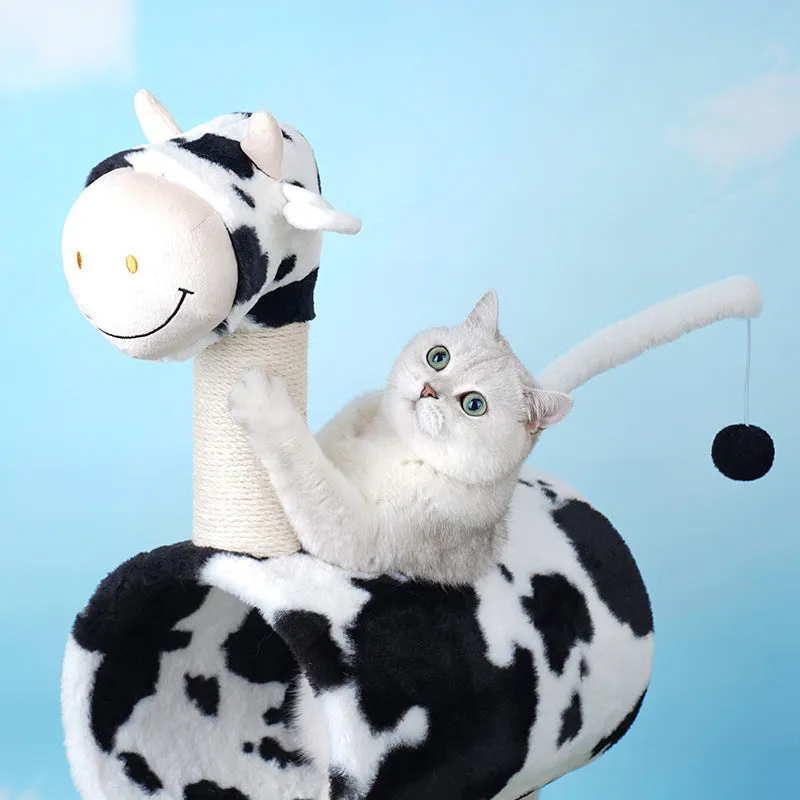 Cat Tree Tunnel Play Tree House-Cow