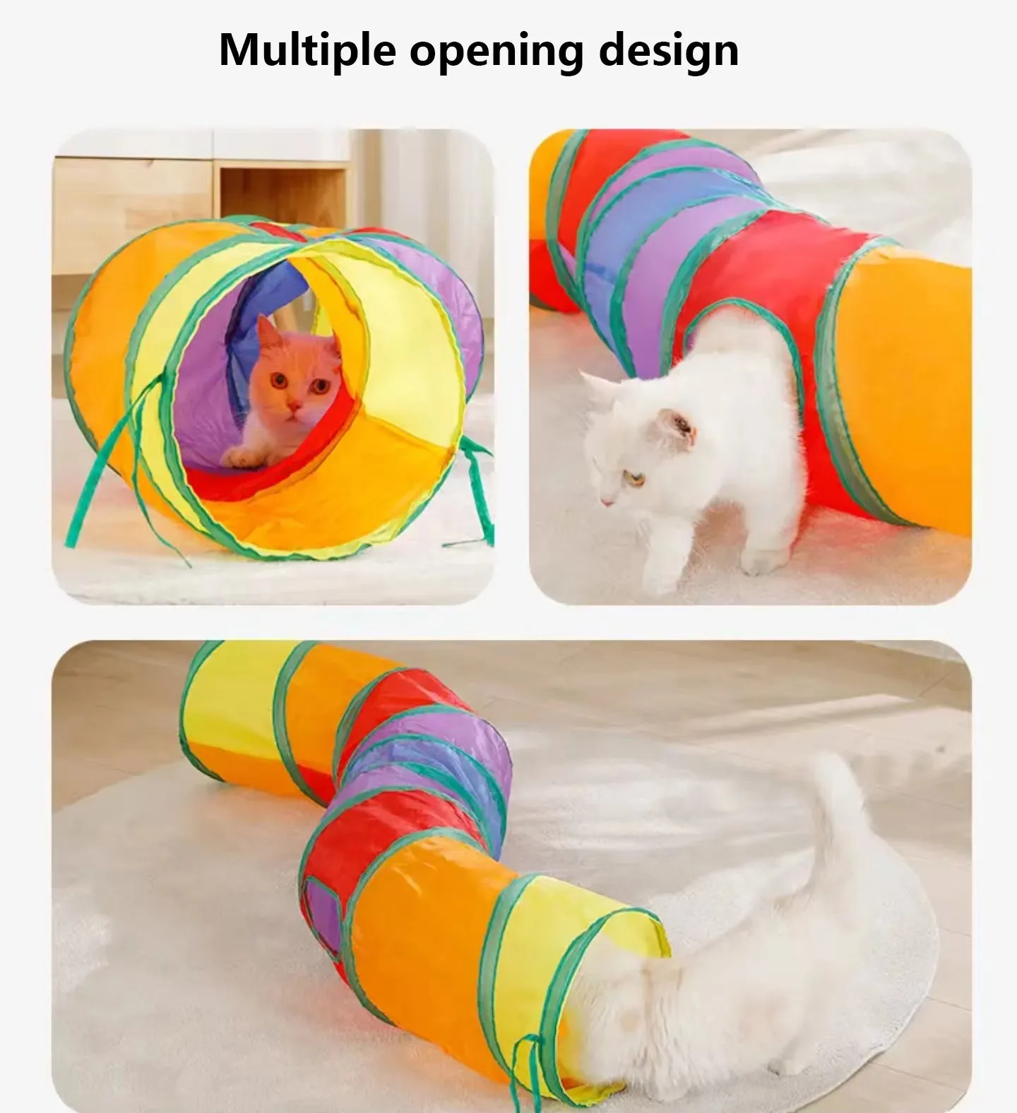 Cat Tubes and Tunnels Collapsible，Interactive Cat Toy