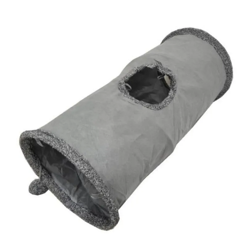 Cat Tunnel Toy - Collapsible With Ball And 2 Holes