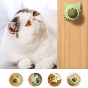 Catnip Wall Toys Rotatable Kitten Chew Toys Teeth Cleaning Cat Bite Toy for Indoor Cats Healthy Removes Balls Interactive Cat