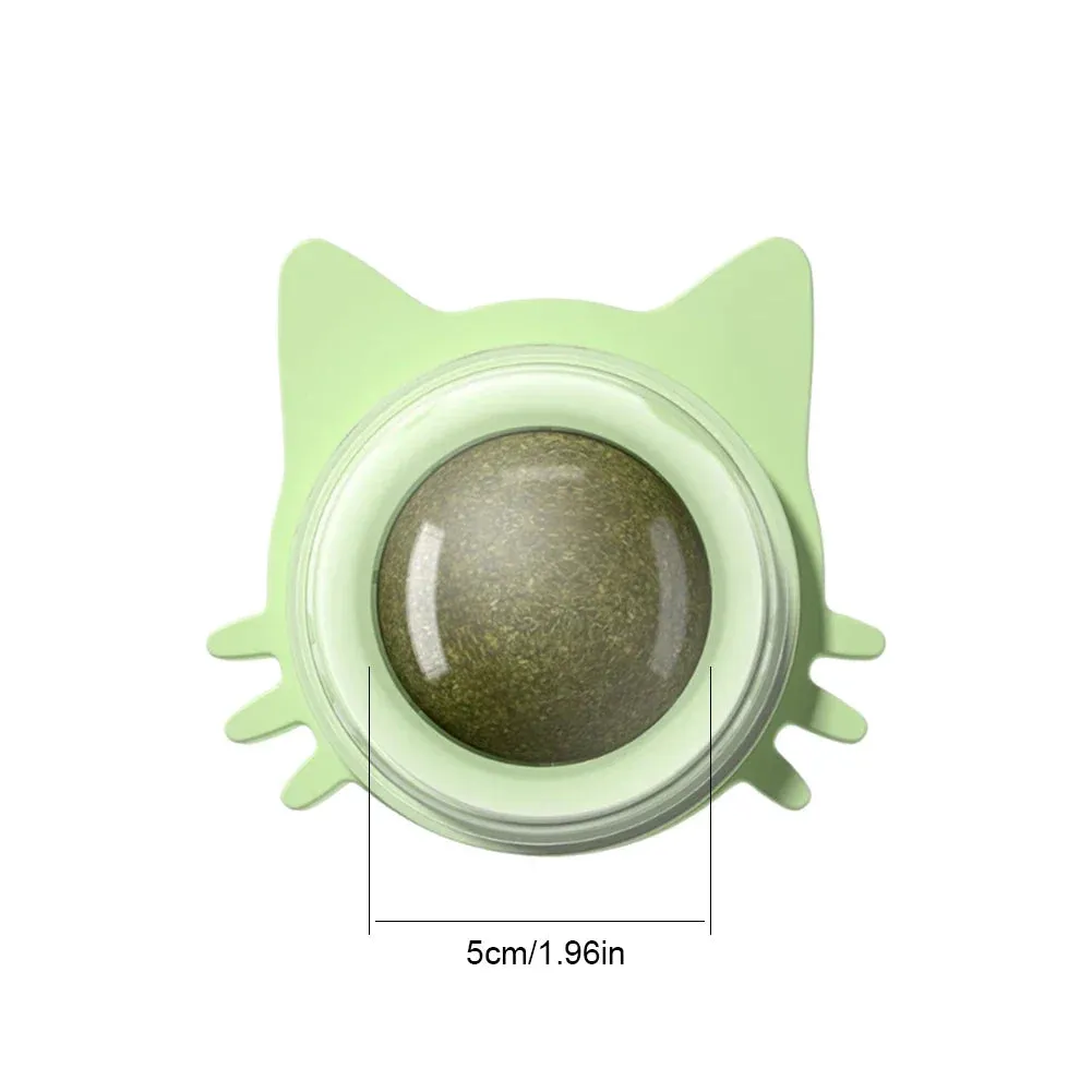 Catnip Wall Toys Rotatable Kitten Chew Toys Teeth Cleaning Cat Bite Toy for Indoor Cats Healthy Removes Balls Interactive Cat