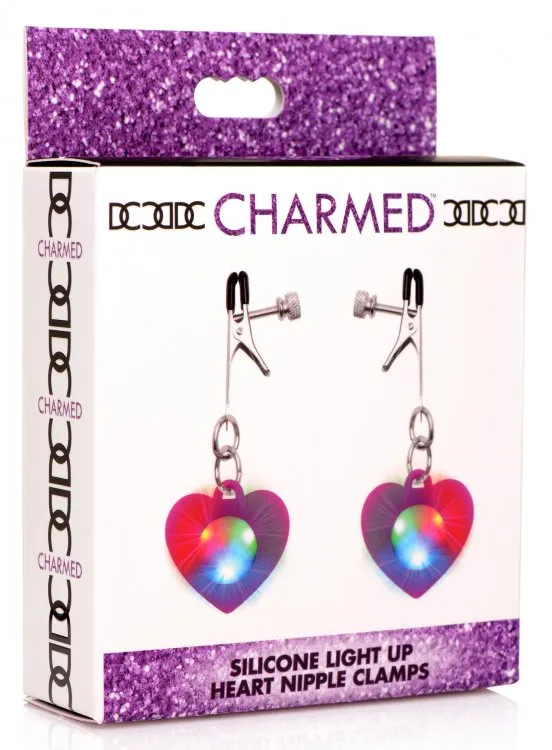 Charmed Light Up Heart Nipple Clamps