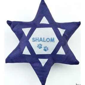 Chewdaicaâ"¢ "Shalom" Star of David Squeaky Dog Toy