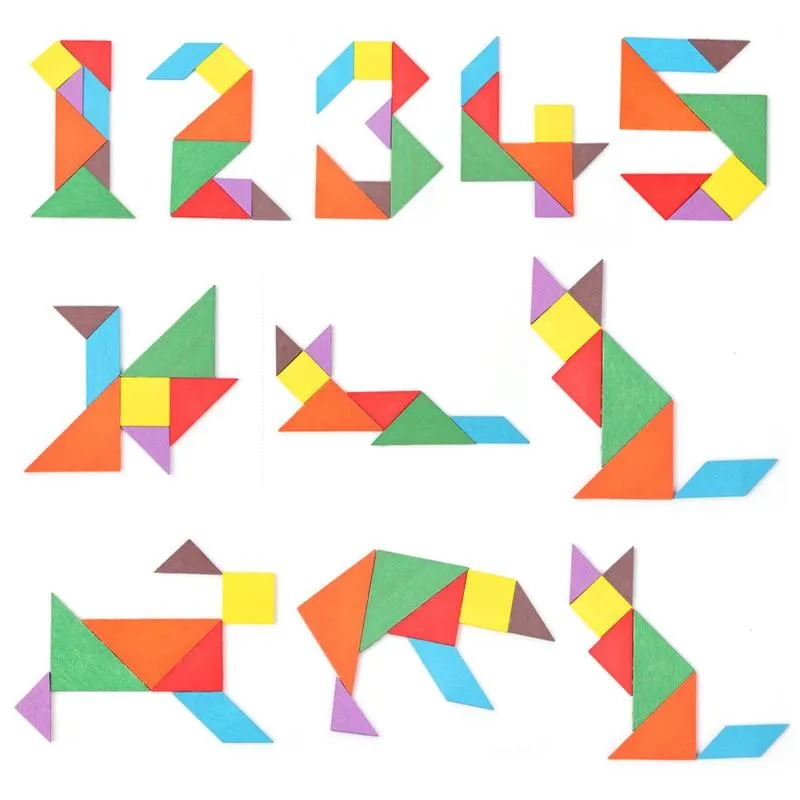 Children Wooden Jigsaw Puzzle Baby Early Educational Development Toys Wood Puzzles Geometric Shape Learning Toy for kids E-C301