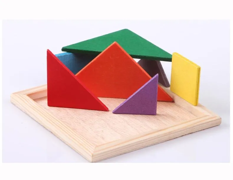 Children Wooden Jigsaw Puzzle Baby Early Educational Development Toys Wood Puzzles Geometric Shape Learning Toy for kids E-C301