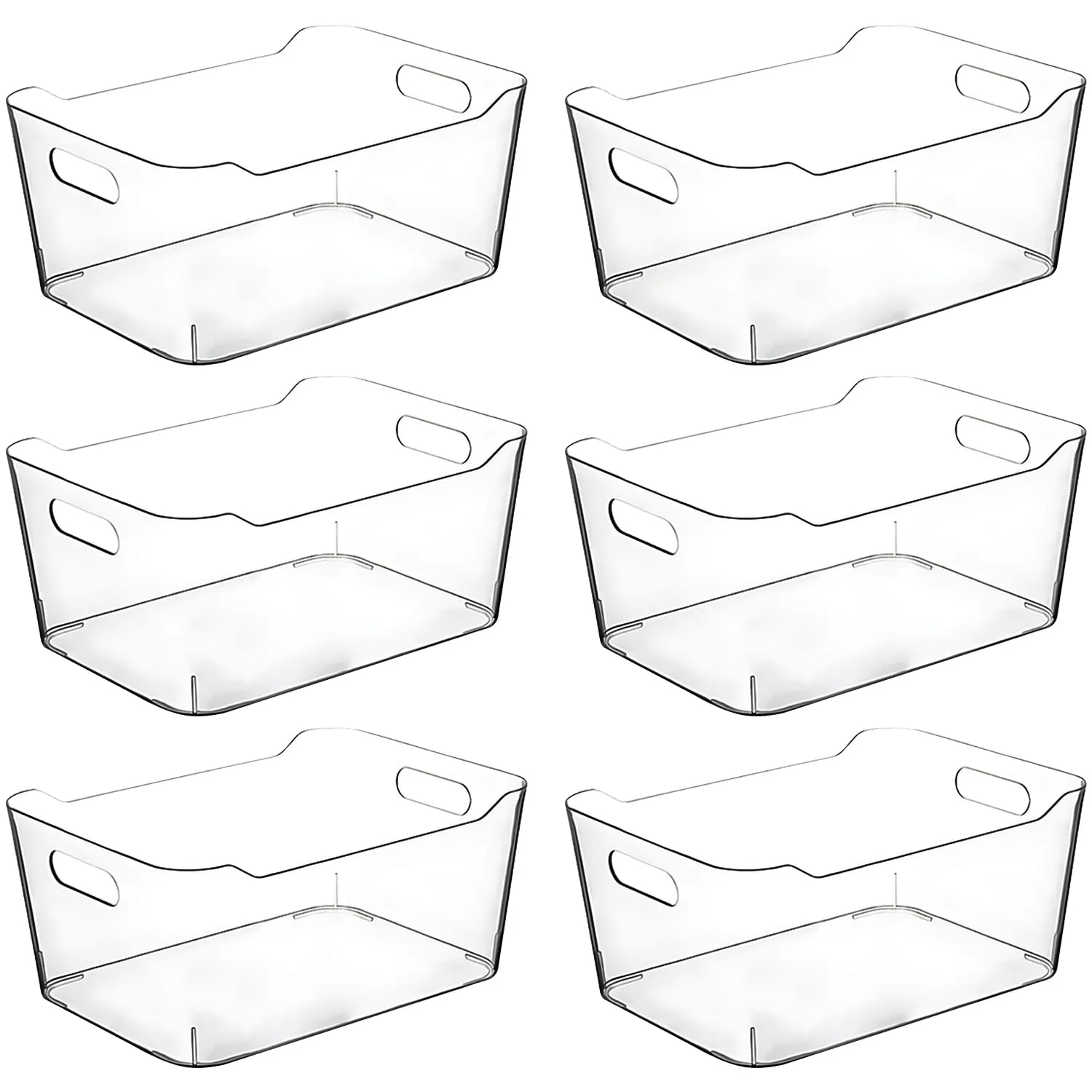Clear Plastic Storage Bins, Pantry Organizers and Storage Containers Large Fridge Organizer Bins Home Kitchen Cabinet Bin Organizer Medicine Cabinet Organizer Bin for Organizing Freezer Closet