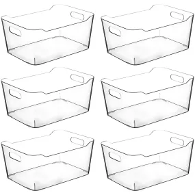 Clear Plastic Storage Bins, Pantry Organizers and Storage Containers Large Fridge Organizer Bins Home Kitchen Cabinet Bin Organizer Medicine Cabinet Organizer Bin for Organizing Freezer Closet