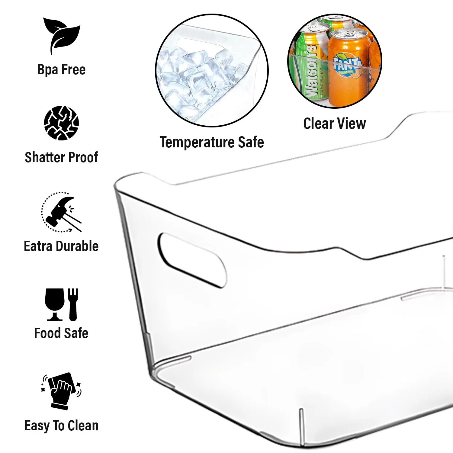 Clear Plastic Storage Bins, Pantry Organizers and Storage Containers Large Fridge Organizer Bins Home Kitchen Cabinet Bin Organizer Medicine Cabinet Organizer Bin for Organizing Freezer Closet