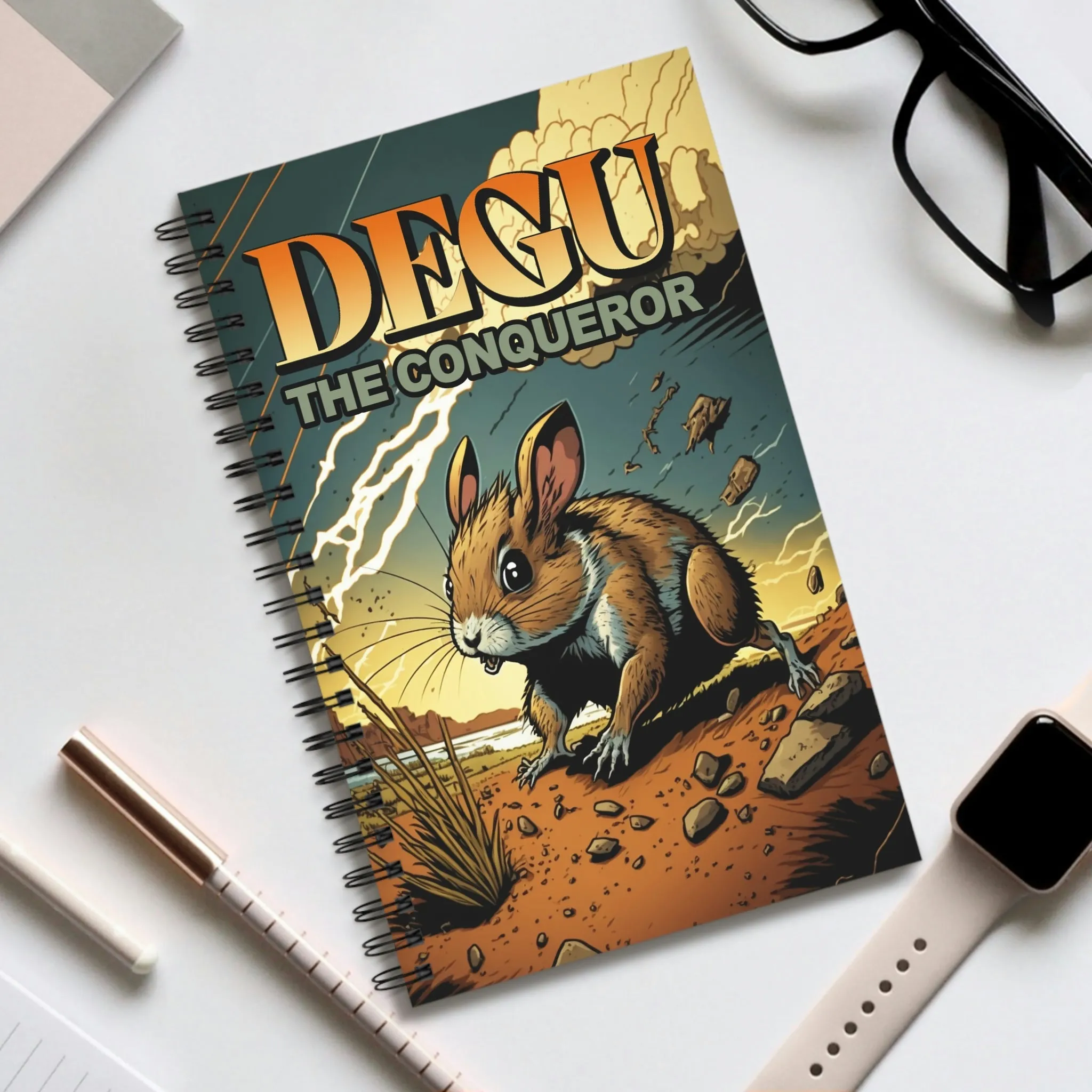 Degus Graphic Novel Cover Spiral Journal Notebook Sketch Book