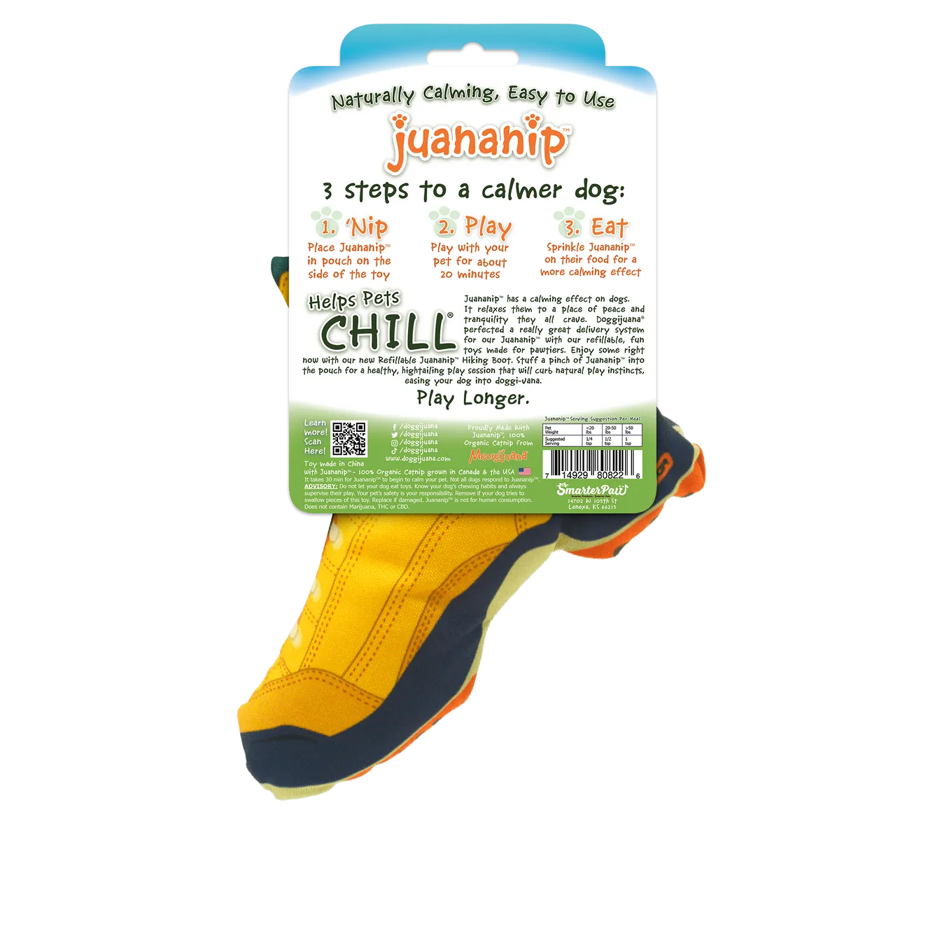 Doggijuana Get Outside Refillable Hiking Boot Toy by SmarterPaw
