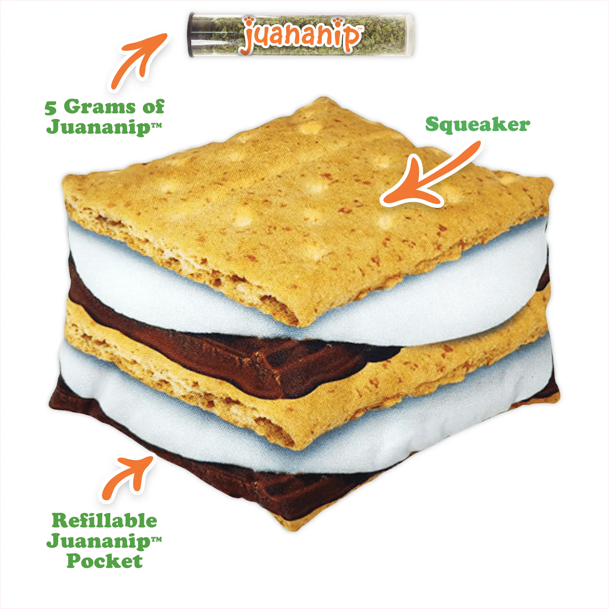Doggijuana Get Outside Refillable S'mores Dogginip Toy by SmarterPaw
