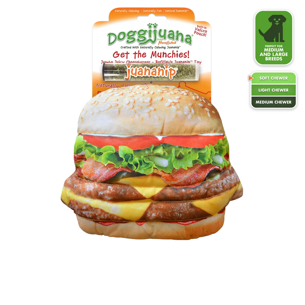 Doggijuana Get The Munchies Refillable Cheeseburger Toy