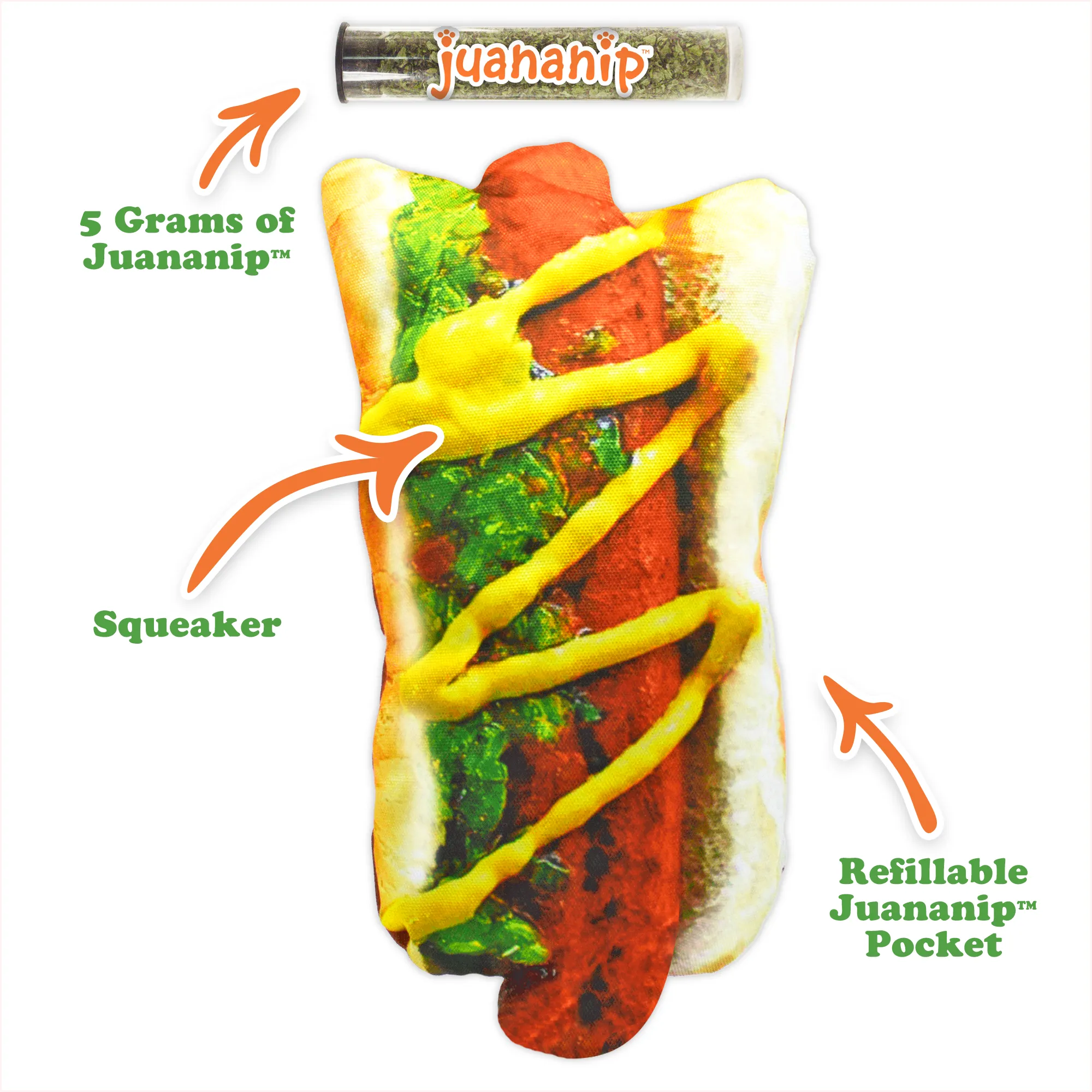 Doggijuana Get the Munchies Refillable Hot Dog Dogginip Toy by SmarterPaw
