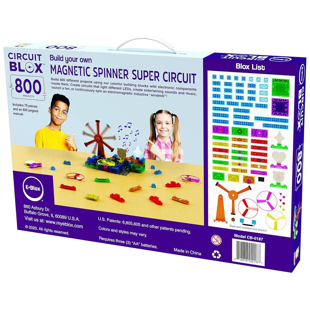 E-Blox Circuit Blox Magnetic Induction Spinner Super Circuit - STEM Toy, 800 Projects, Ages 8 