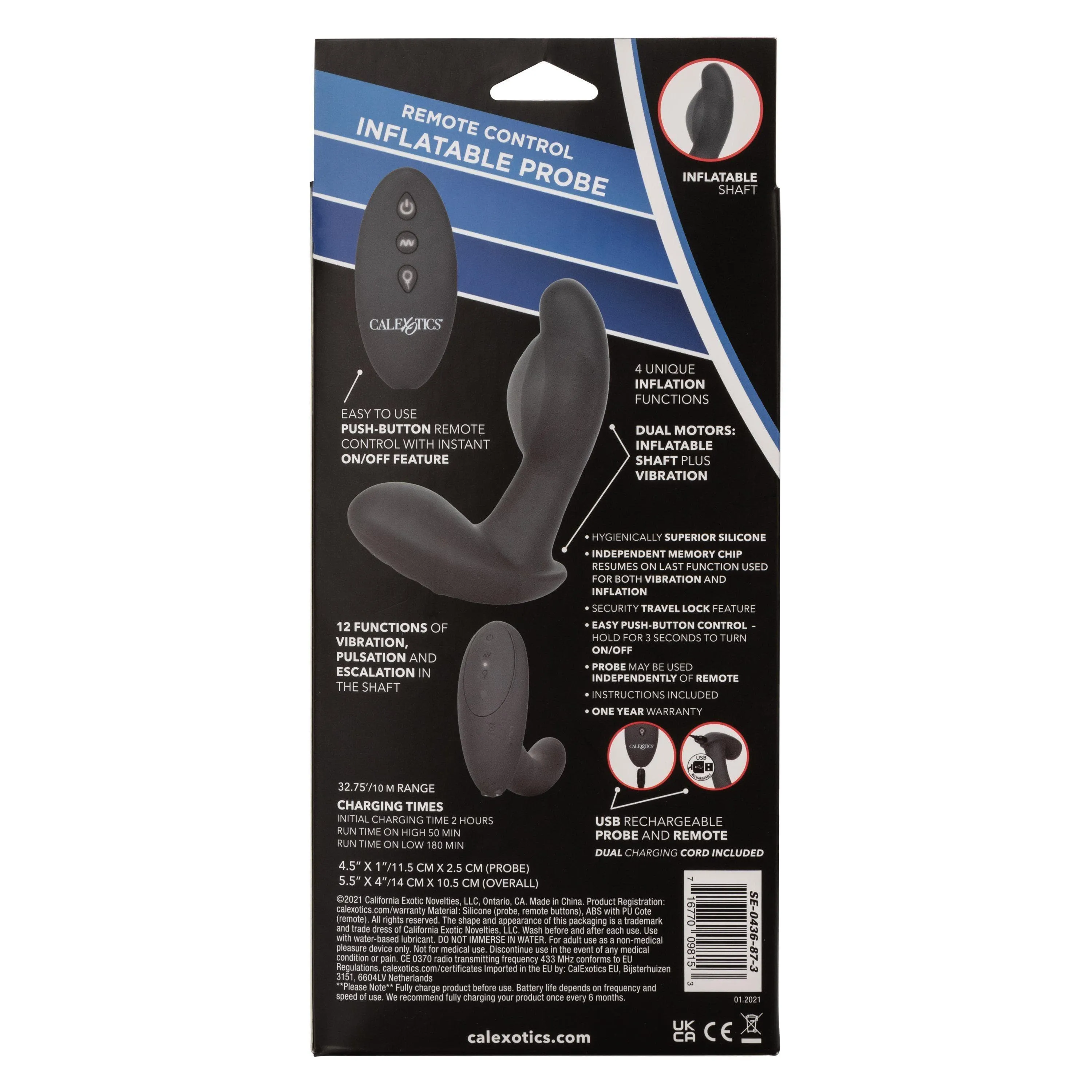 Eclipse Remote Control Inflatable Silicone Anal Probe