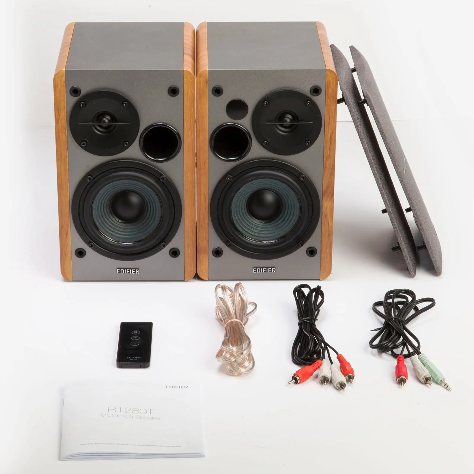 Edifier R1280T Powered Bookshelf Speakers - 2.0 Active Near Field Monitors Studio Monitor Speaker (Natural Wood)