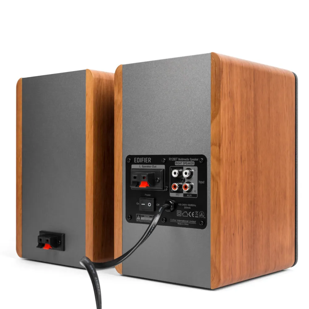 Edifier R1280T Powered Bookshelf Speakers - 2.0 Active Near Field Monitors Studio Monitor Speaker (Natural Wood)