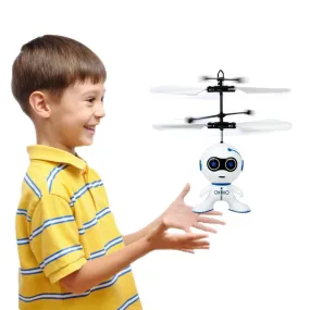 Flying Robot Toy for Age 3 4 5 6 7 Year Kids Boys White Flying Robot Mini Drone Rechargeable - Experience Thrilling Flight with Our Futuristic Flying Robot Toy