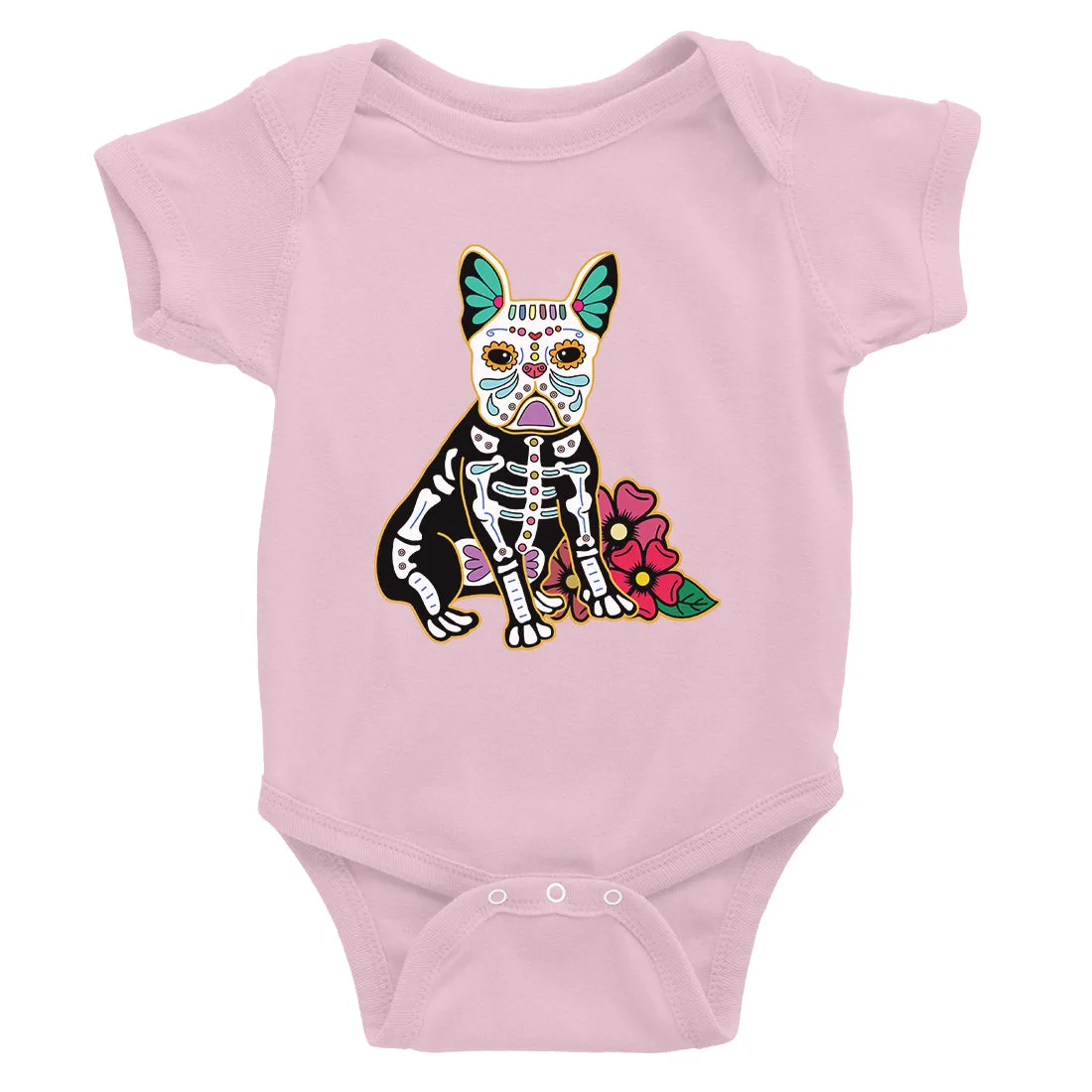 Frenchie Day Of Dead Funny Halloween Costume Baby Bodysuit Gift