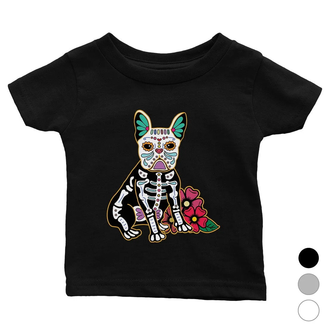 Frenchie Day Of Dead Funny Halloween Costume Cute Baby Gift Tee