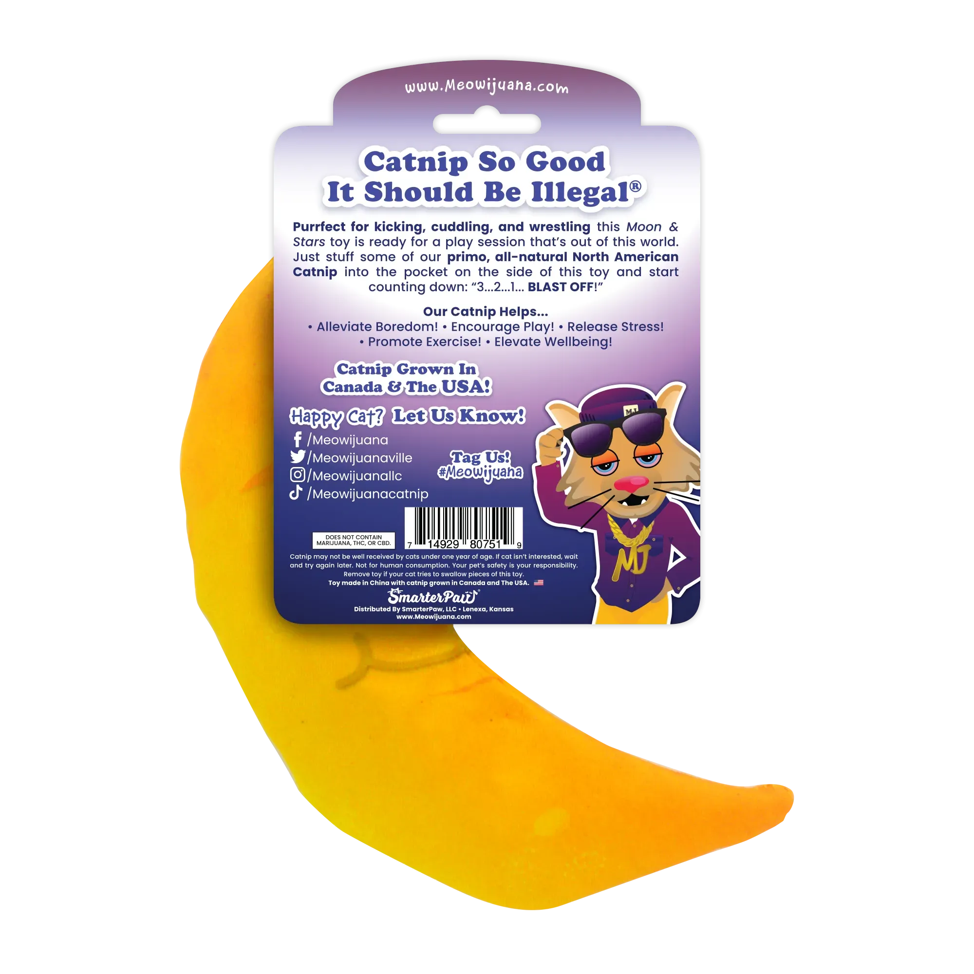 Get Hung Moon and Stars Refillable Cat Toy