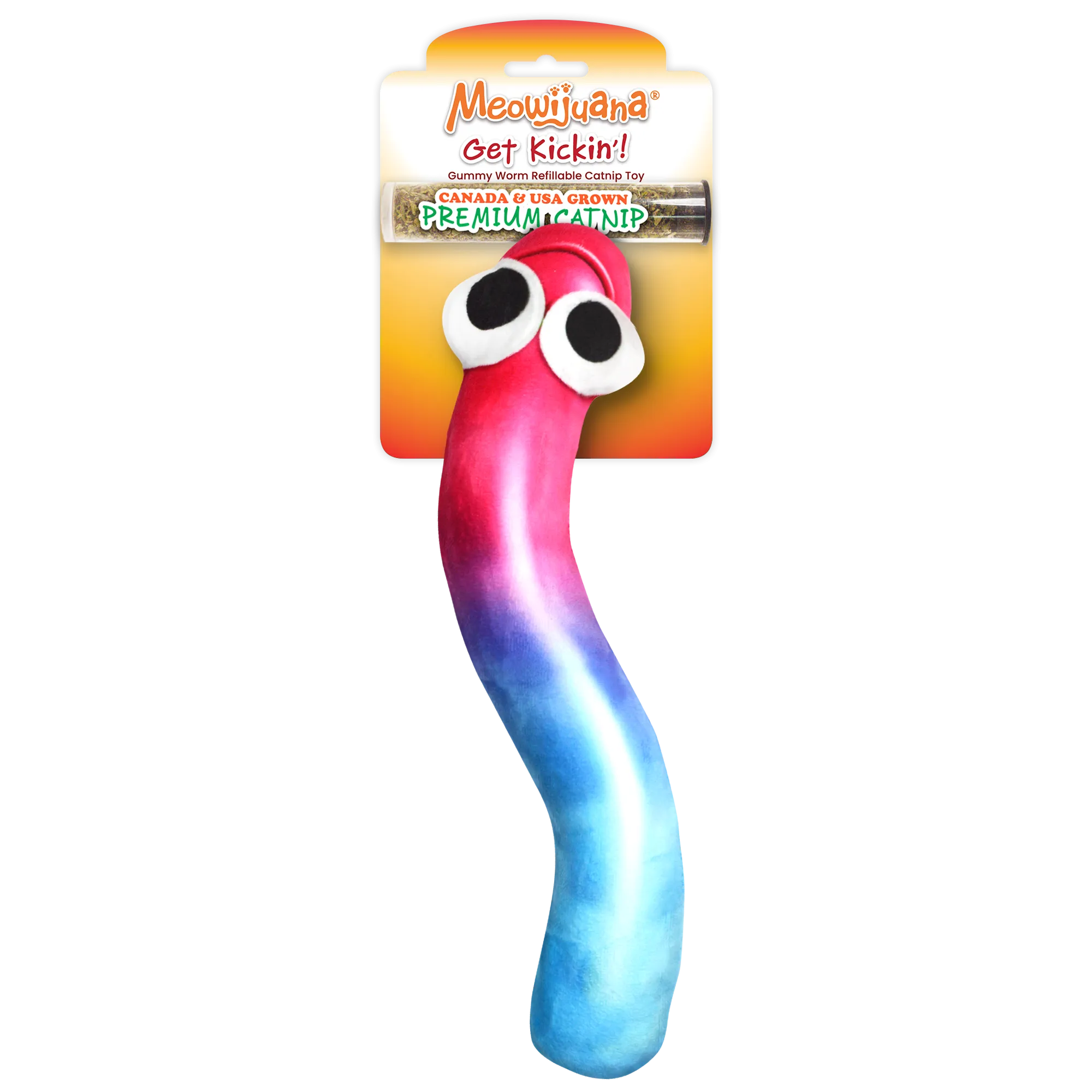 Get Kickin' Gummy Worm Refillable Kicker Cat Toy