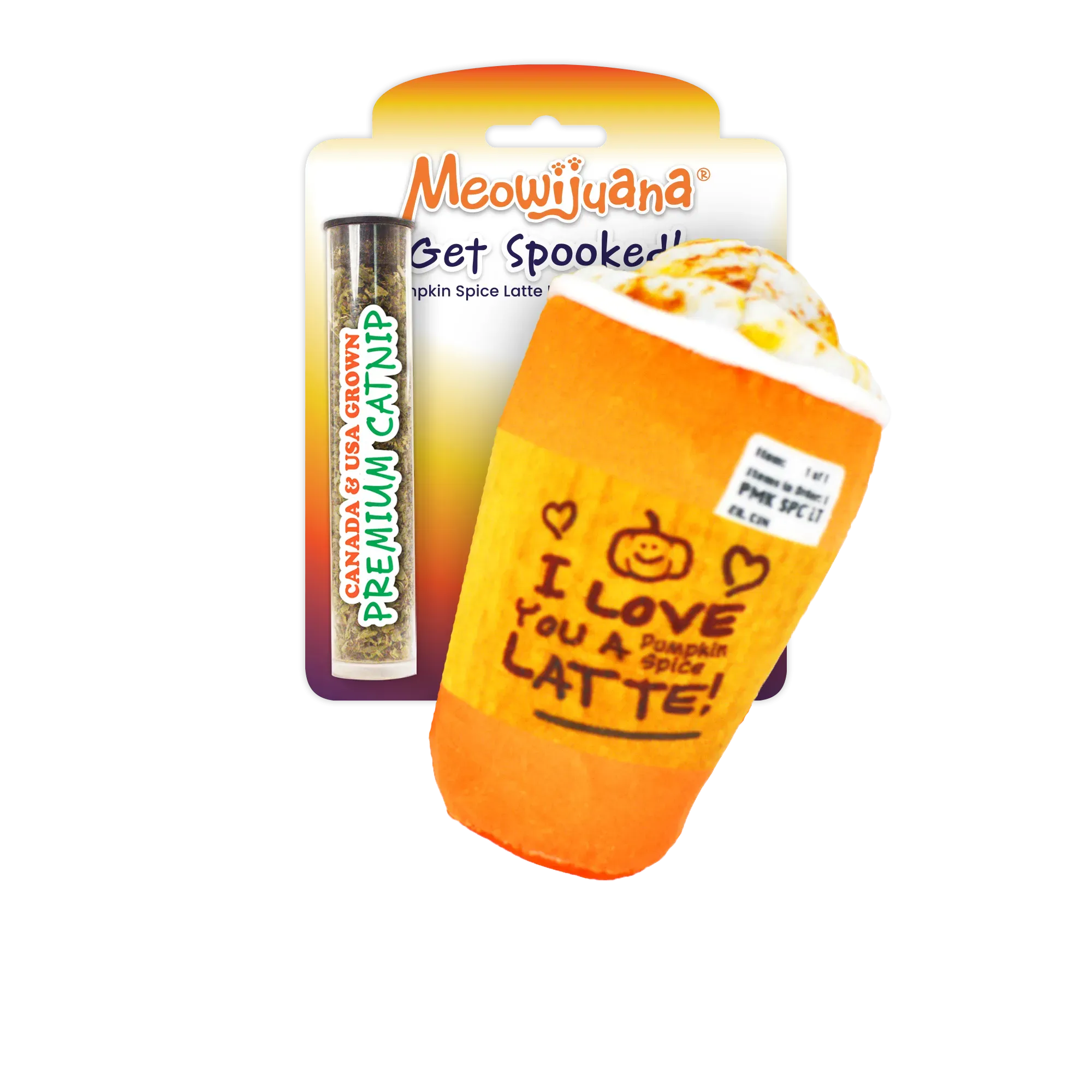 Get Spooked Pumpkin Spice Latte Refillable Cat Toy