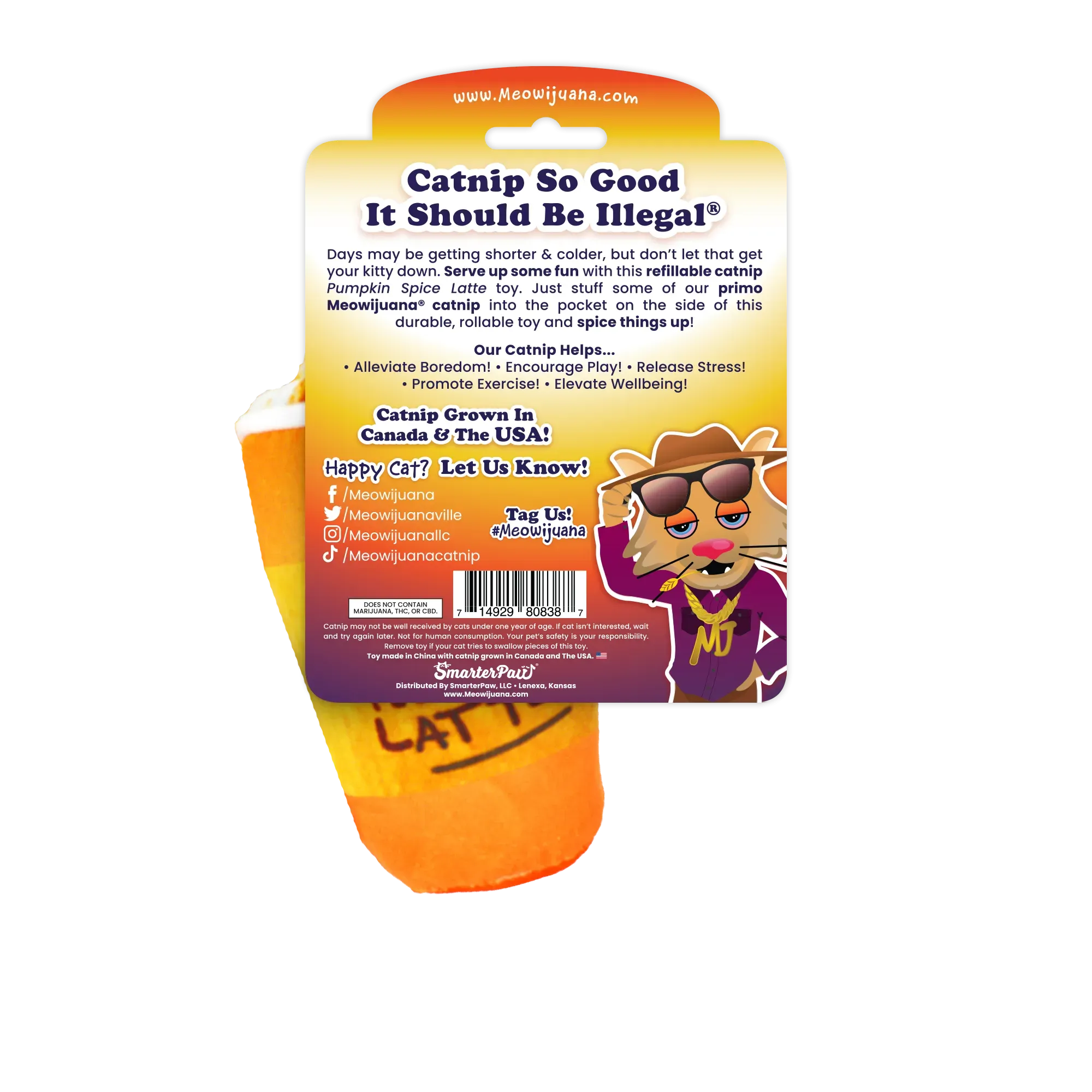 Get Spooked Pumpkin Spice Latte Refillable Cat Toy