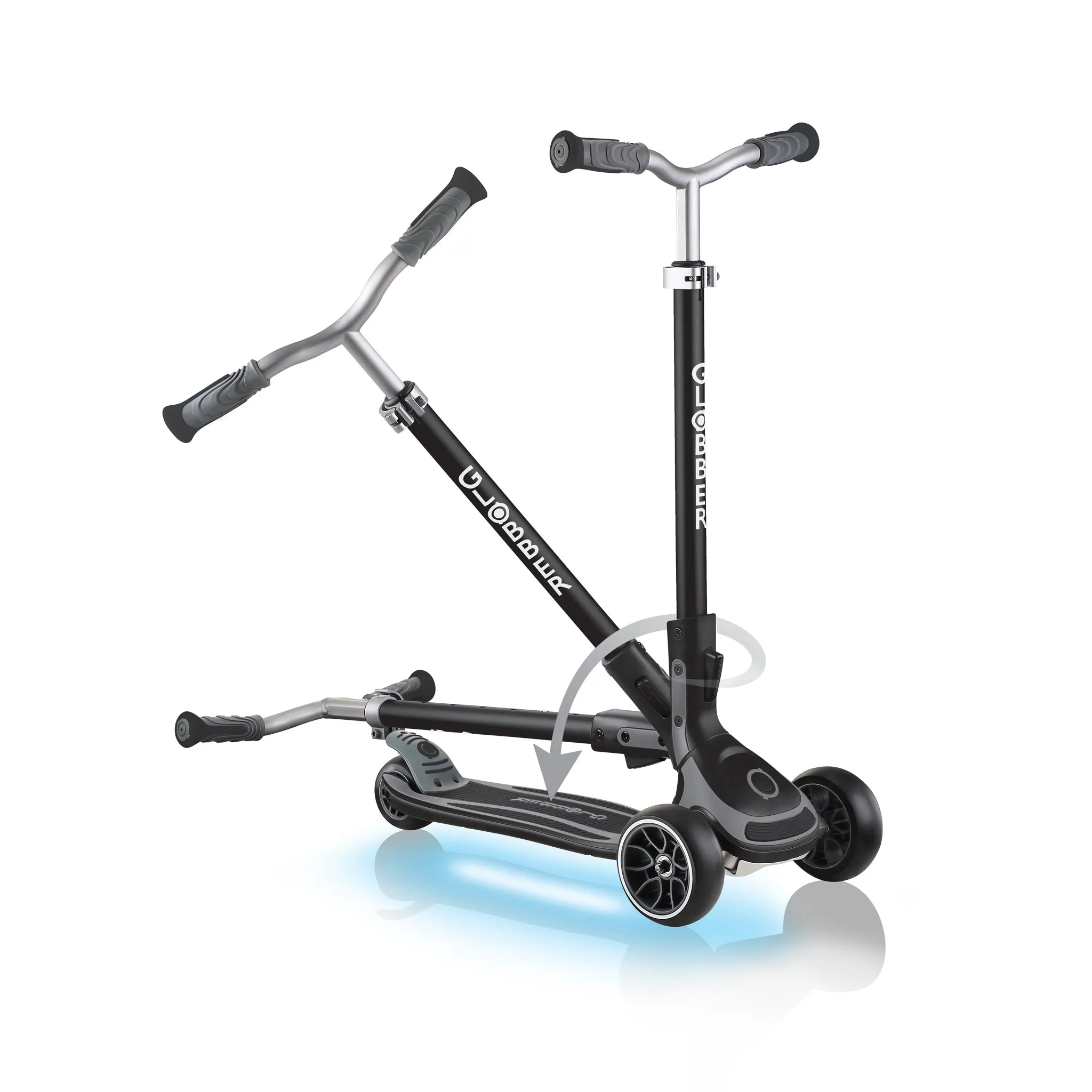 Globber Ultimum Lights - Black / Charcoal Grey (5y )