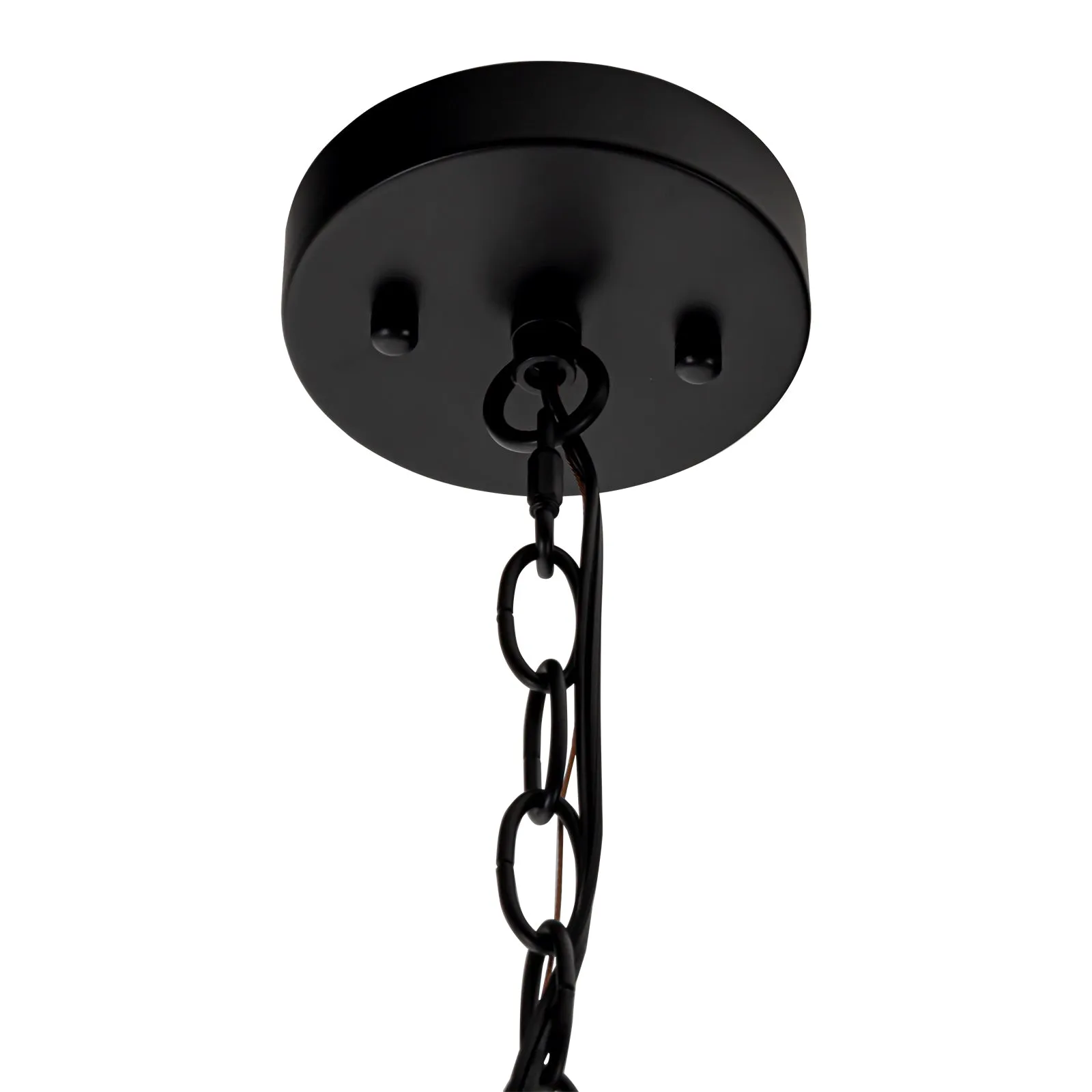 Glowlings 3-Light Modern Textured Water Ripple Clear Glass Black Small Drum Chandelier