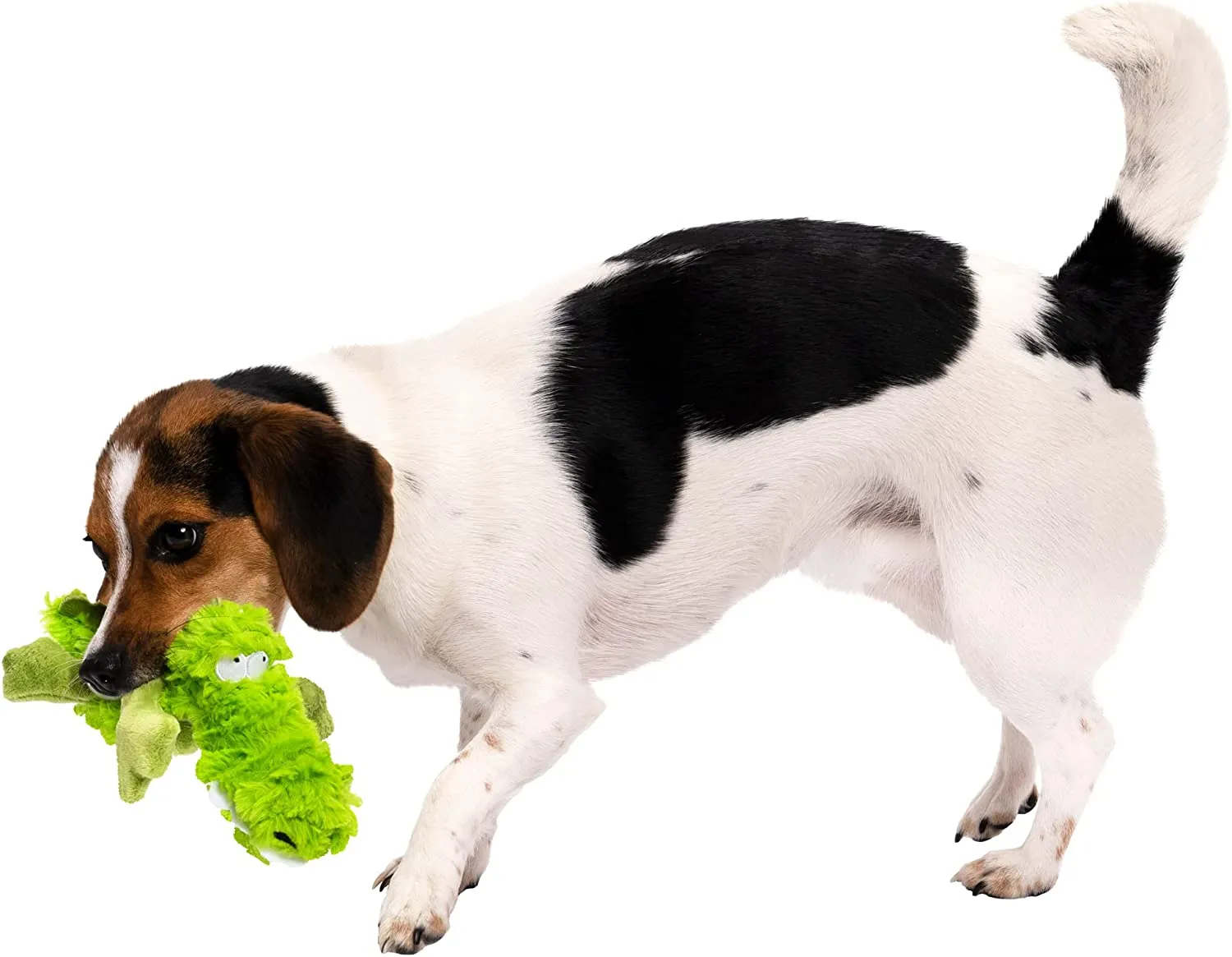 goDog - PlayClean Gator Squeaker Plush Dog Toy