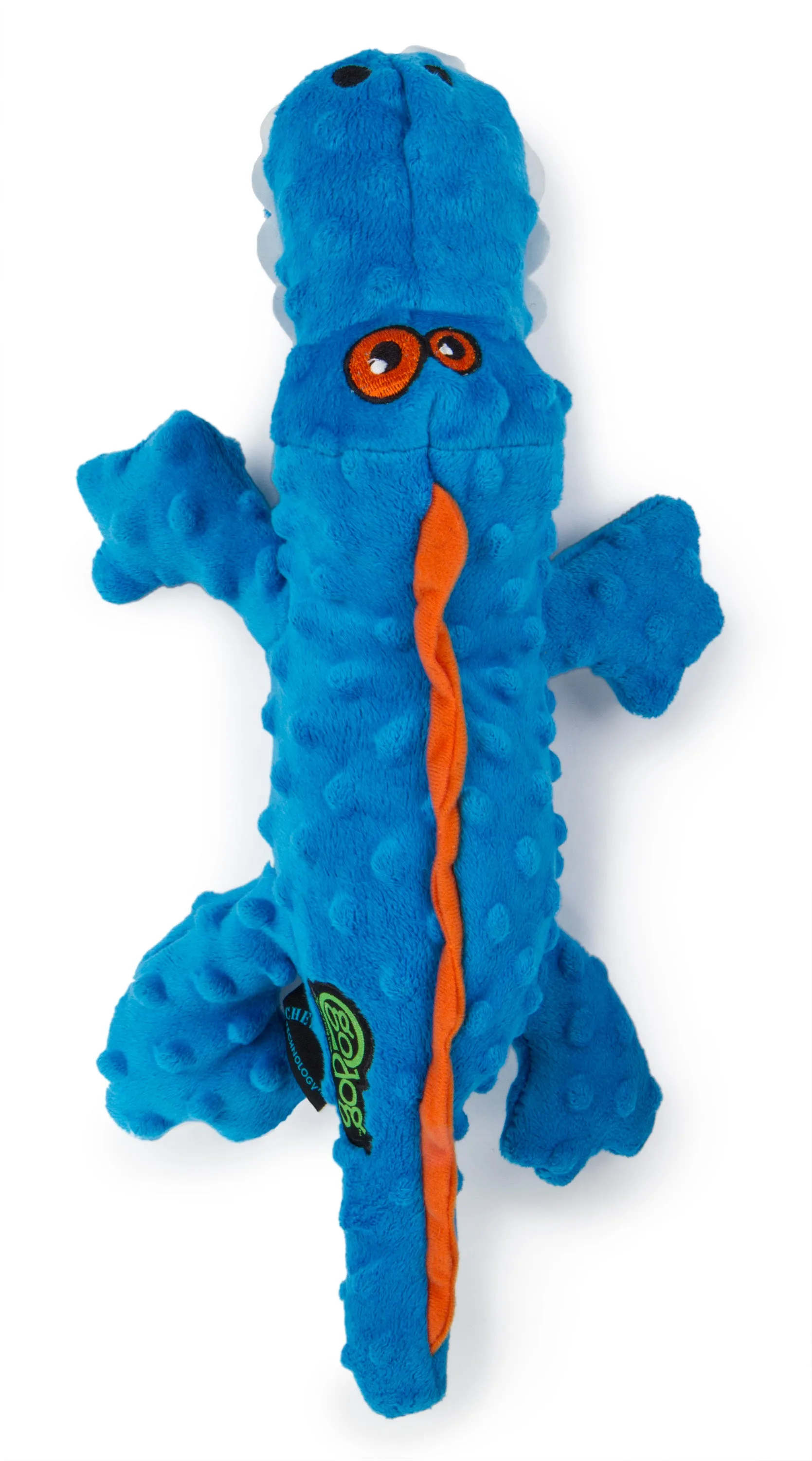 goDog - PlayClean Gator Squeaker Plush Dog Toy