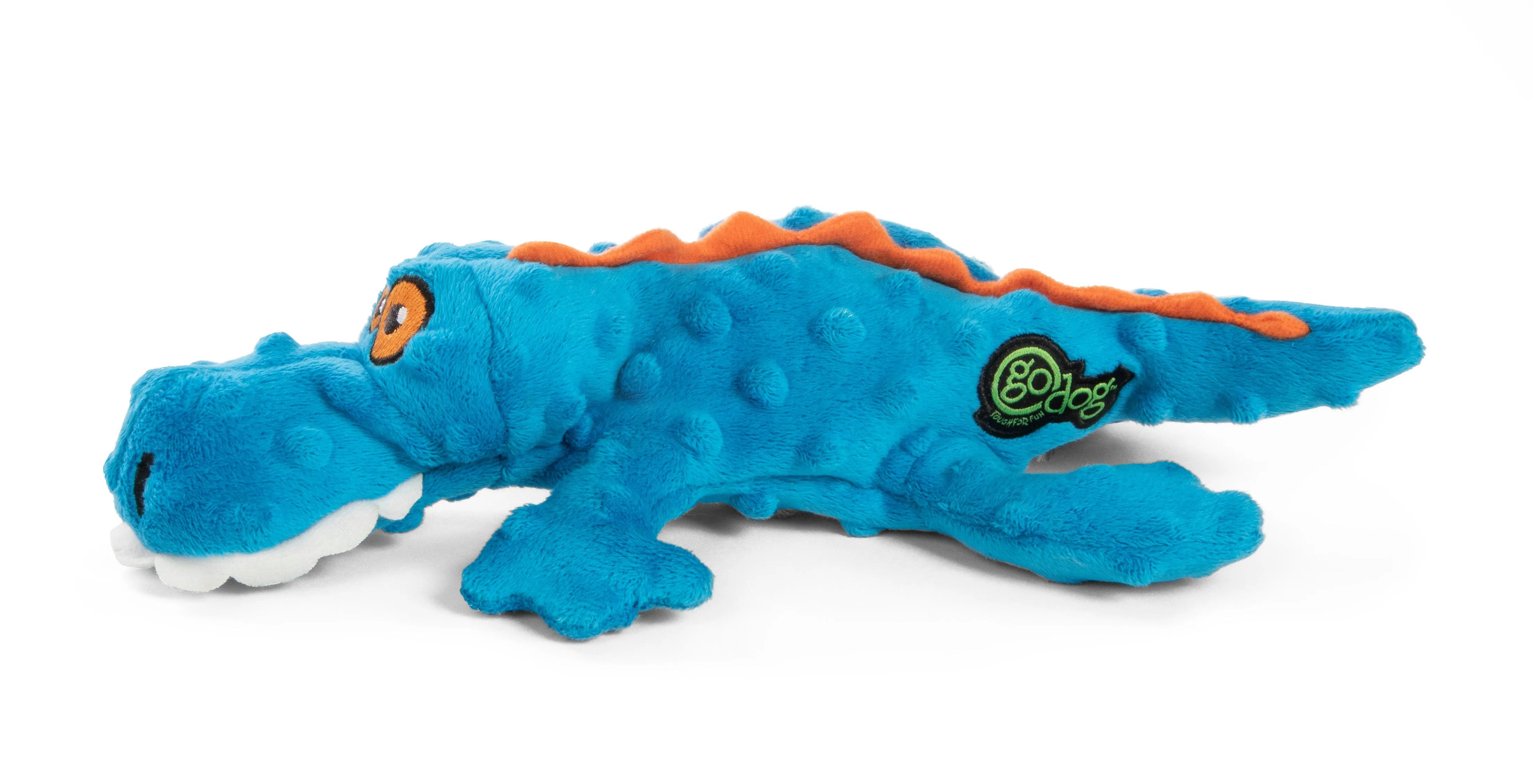 goDog - PlayClean Gator Squeaker Plush Dog Toy