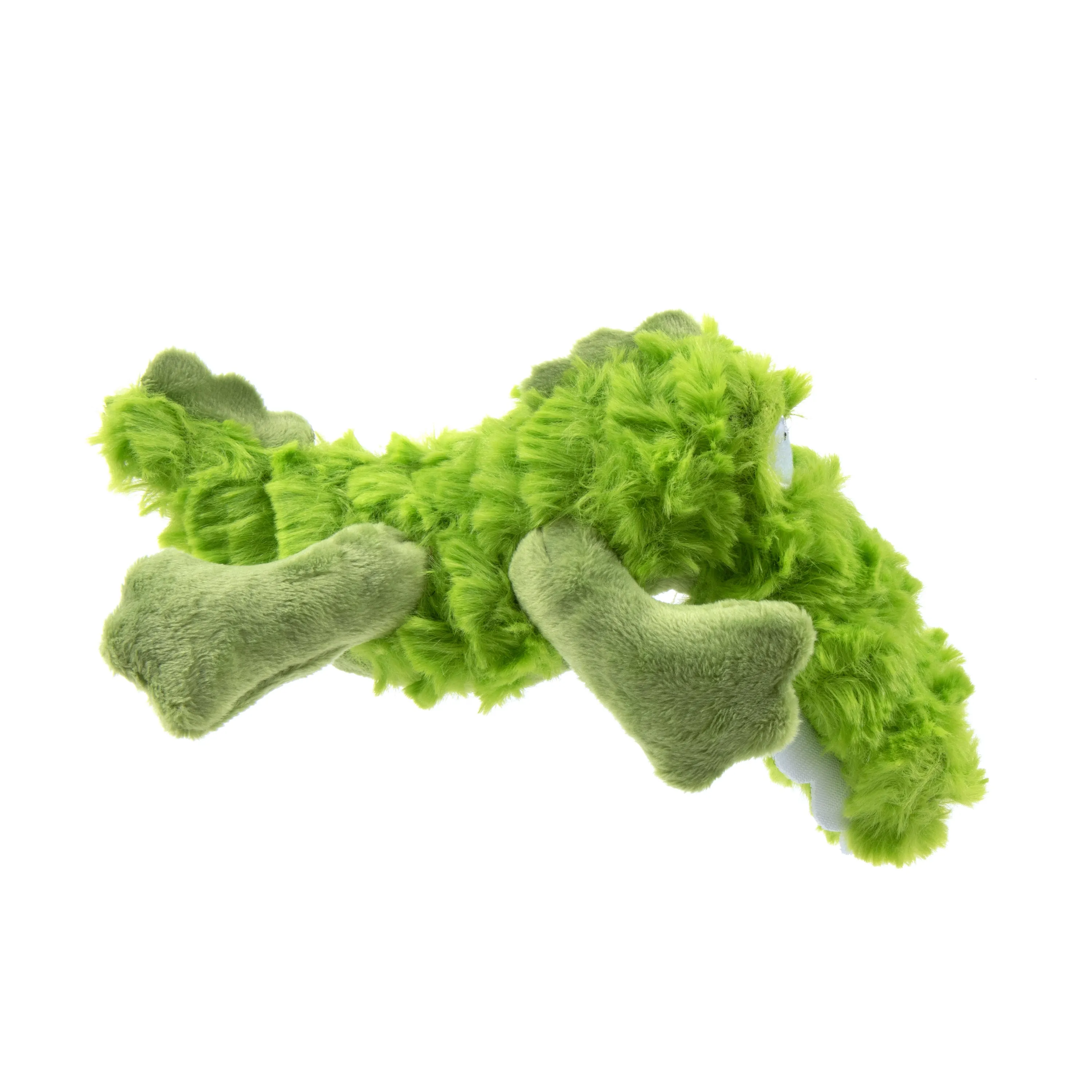 goDog - PlayClean Gator Squeaker Plush Dog Toy