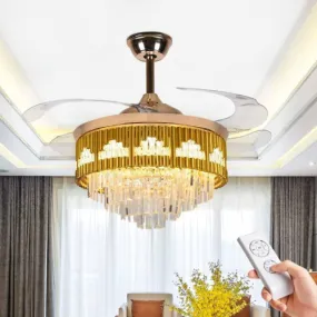 Gold Fan Chandelier Led