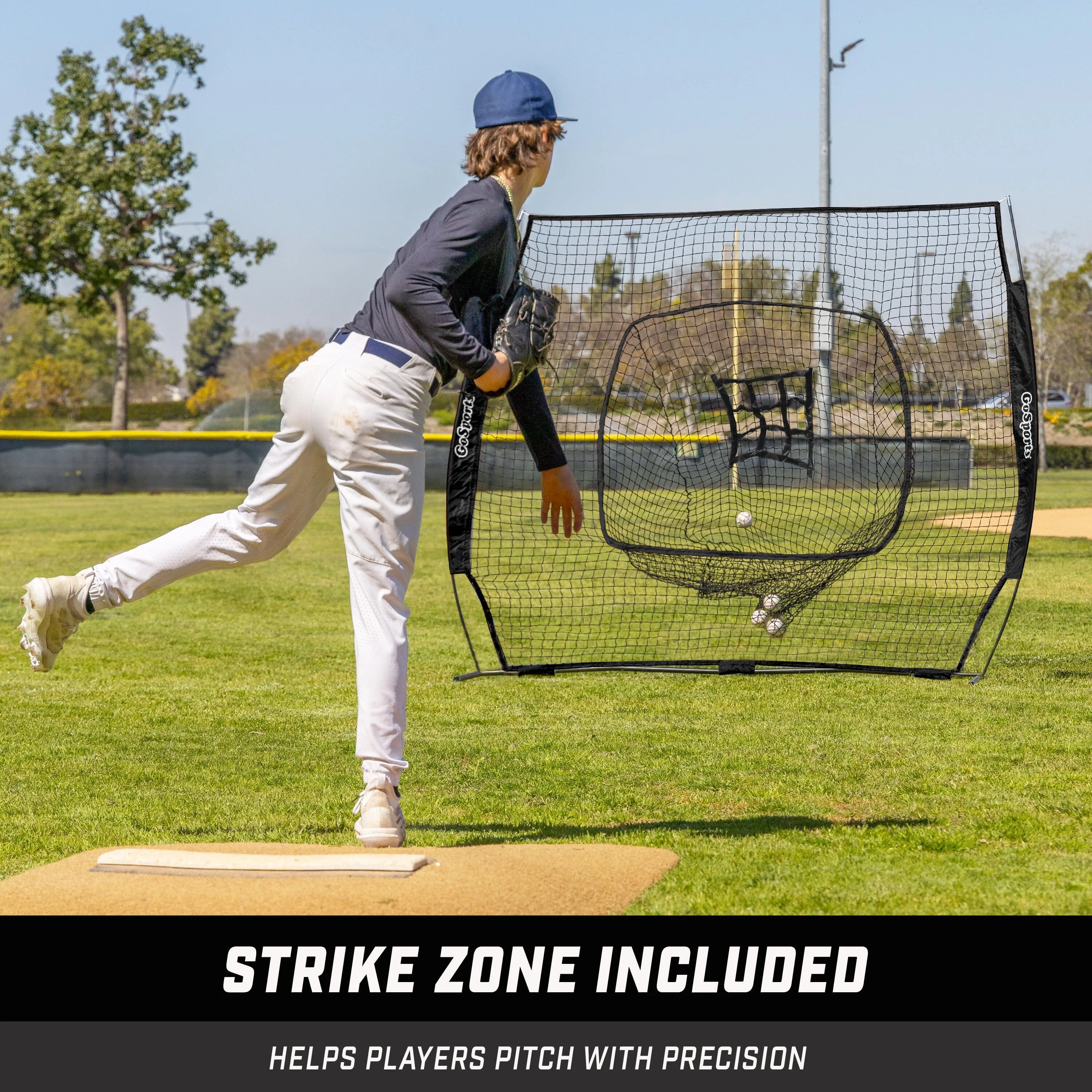 GoSports 7 ft x 7 ft Baseball & Softball Practice Hitting & Pitching Net