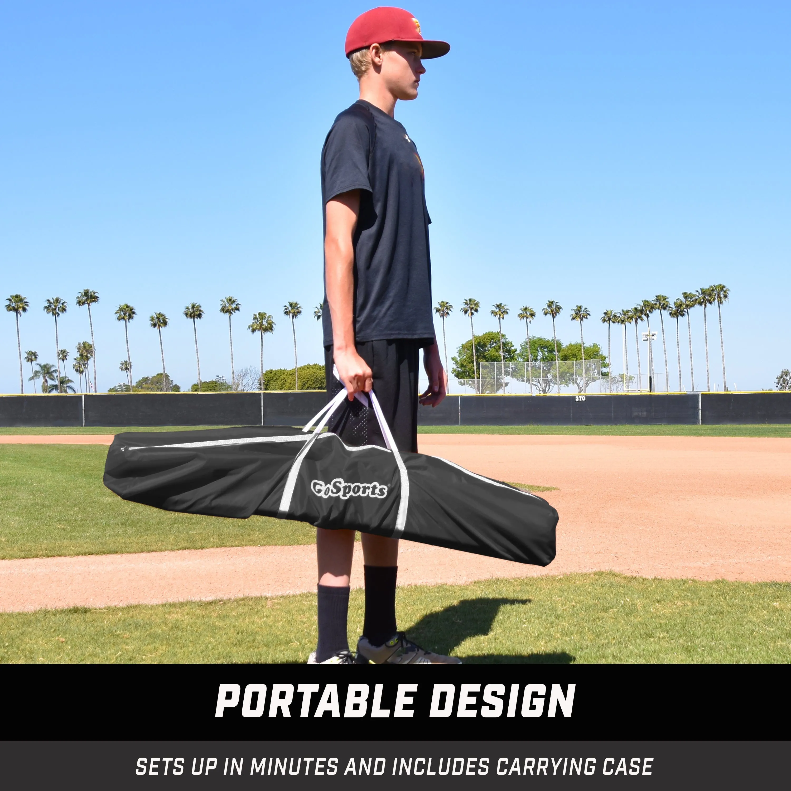 GoSports 7 ft x 7 ft Baseball & Softball Practice Hitting & Pitching Net