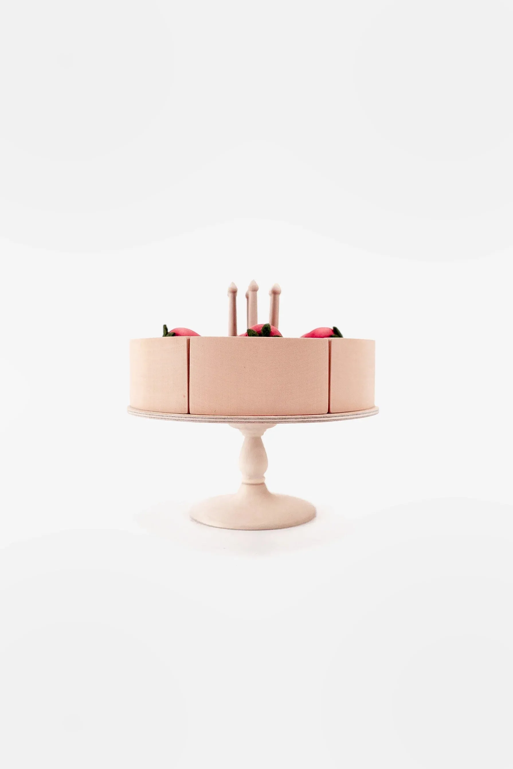Handmade Strawberry Layer Cake On A Stand